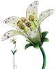 Solar Tiger Lily Stake - White Glass