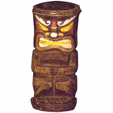 Solar Tiki Statue - Tribal Painted Makaha - Click to enlarge