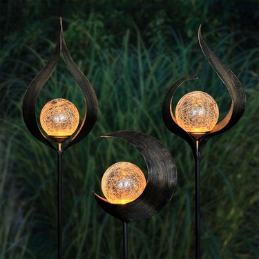 Solar Torch Garden Stakes (Set of 3) - Click to enlarge