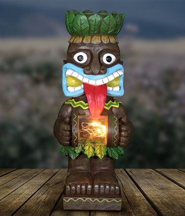 Solar Totem w/Jar of Fireflies - Click to enlarge
