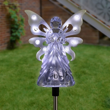 Solar White Angel Yard Stake - Click to enlarge