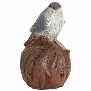 Solar Woodland Bird on Stump - Click to enlarge