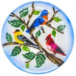 Songbirds Glass Birdbath w/Stand