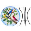 Songbirds Glass Birdbath w/Stand