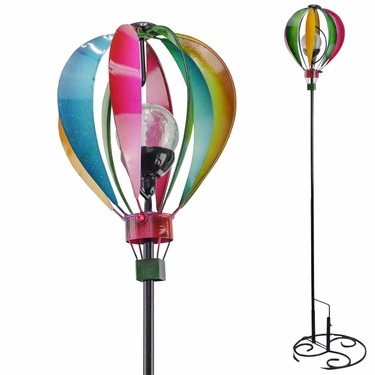 Solar Hot Air Balloon Spinner Stake  - Click to enlarge