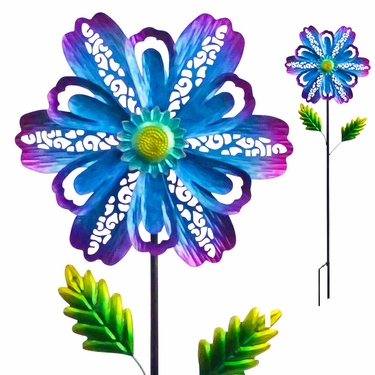 Spring Flower Garden Stake - Blue - Click to enlarge