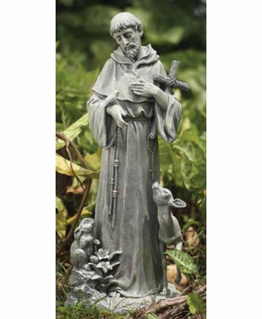 St. Francis Statue w/Cross - Click to enlarge