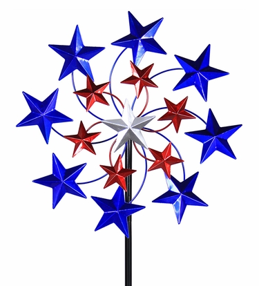 Star Spangled Wind Spinner Stake - Click to enlarge