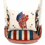 Stars & Stripes Flag with Poppy Bouquet Hammock Chair Swing Set