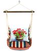Stars & Stripes Geranium Barrel Hammock Chair Swing Set