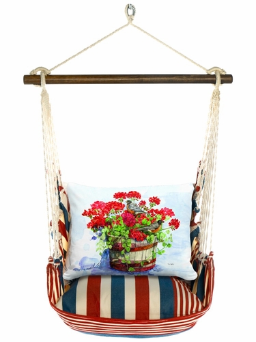 Stars & Stripes Geranium Barrel Hammock Chair Swing Set - Click to enlarge