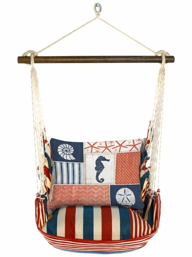 Stars & Stripes Seahorse Patchwork Hammock Chair Swing Set - Click to enlarge