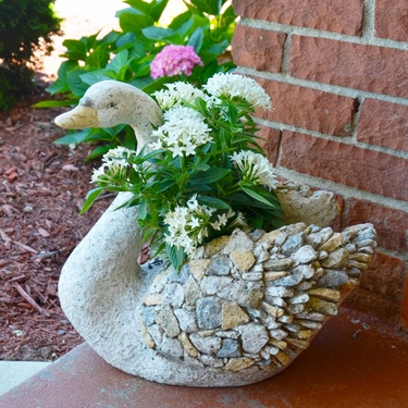 3D Stone Swan Planter - Click to enlarge