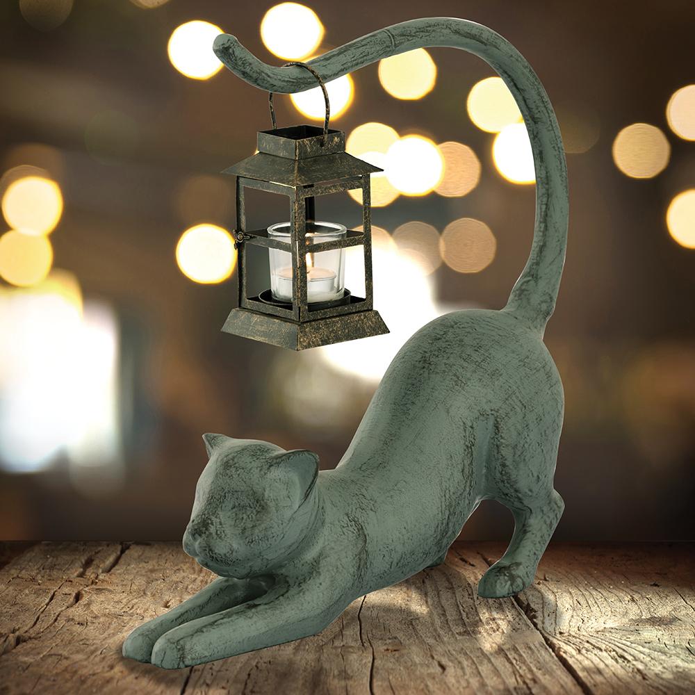 Stretching Cat With Garden Lantern only $209.95 at Garden Fun