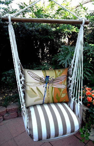 Striped Chocolate Dragonfly Hammock Chair Swing Set - Click to enlarge