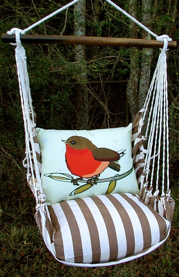 Striped Chocolate Wee Robin Hammock Chair Swing Set - Click to enlarge