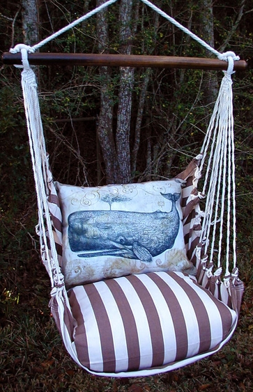 Striped Chocolate Whale Hammock Chair Swing Set - Click to enlarge
