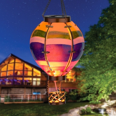 Solar Striped Hot Air Balloon Lantern - Small - Click to enlarge