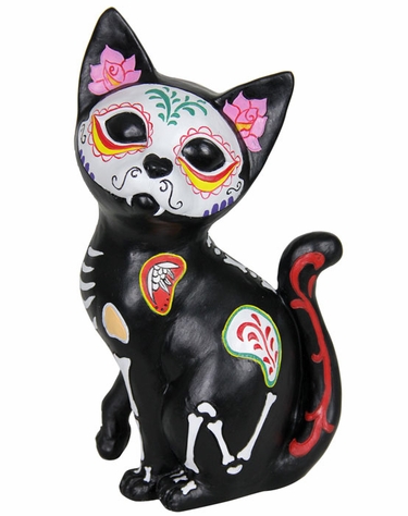 Sugar Skull Cat Statue - Click to enlarge