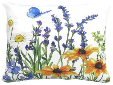 Summer Meadow I (on White) Outdoor Pillow - Click to enlarge