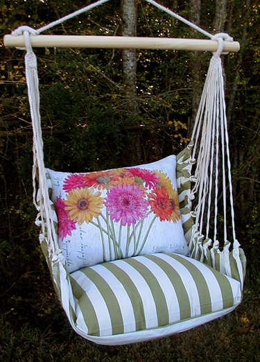 Summer Palms Gerberas Hammock Chair Swing Set - Click to enlarge