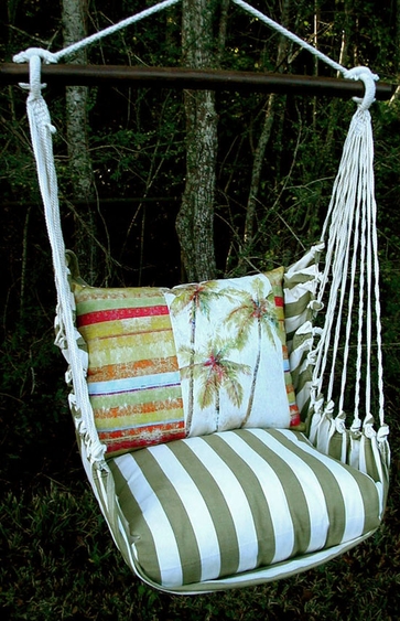 Summer Palms Stripe Hammock Chair Swing Set - Click to enlarge