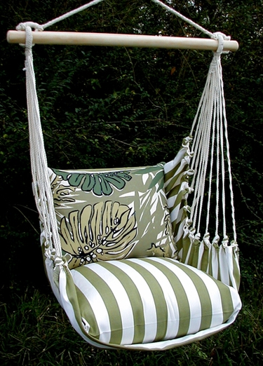 Summer Palms Green Leaves Hammock Chair Swing Set - Click to enlarge