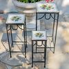 Set of 3 Square Mosaic Sunflower Plant Stands