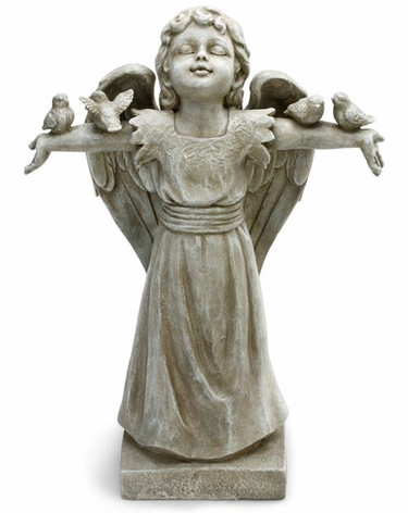 Surrendering Angel Statue with Birds - Click to enlarge