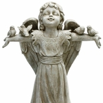 Surrendering Angel Statue with Birds