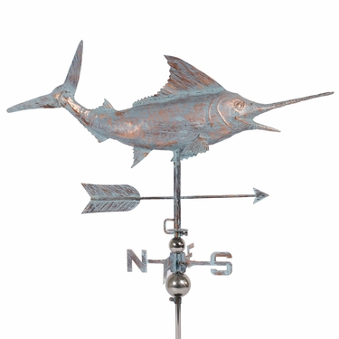 Swordfish Weathervane - Copper Patina - Click to enlarge