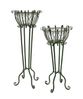 Tall Iron Basket Plant Stands (Set of 2) - Antique Green