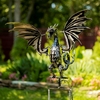Tall Iron Dragon Swinging Garden Stake "Sunfyre"