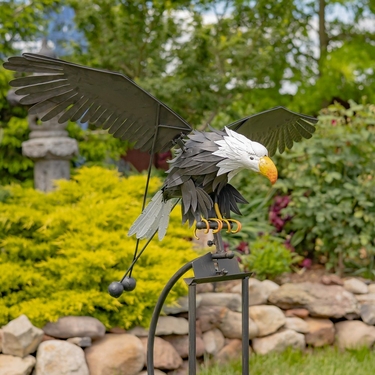 Tall Metal Bald Eagle Rocking Stake - Click to enlarge