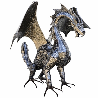 6' Tall Metal Dragon Statue - Click to enlarge