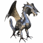 6' Tall Metal Dragon Statue