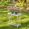 Tall Iron Cage Plant Stand - Antique White