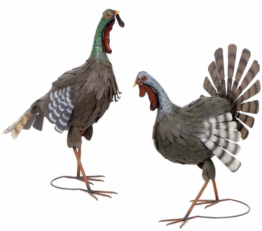 Thanksgiving Metal Turkeys (Set of 2) - Click to enlarge