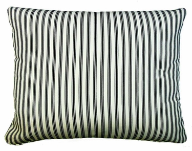 Ticking Black Outdoor Pillow - Click to enlarge