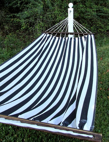 Ticking Black Sundure Fabric Hammock - Click to enlarge