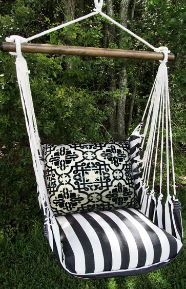 Ticking Black Tile Hammock Chair Swing Set - Click to enlarge