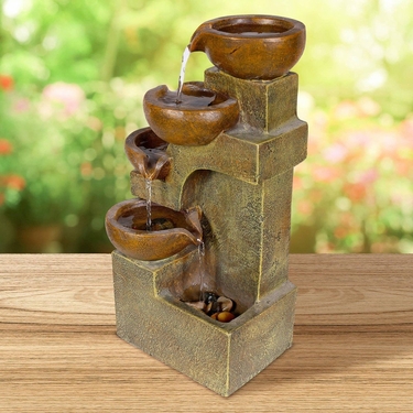 Tiered Clay Pots Fountain - Click to enlarge