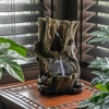 Tree Trunk Tabletop Fountain w/LED Light