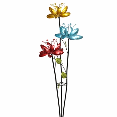 Triple Flower Wind Spinner - Click to enlarge