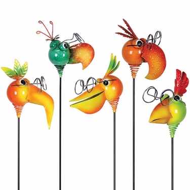 Tropical NerdyNeck Garden Stakes (Set of 3) - Click to enlarge