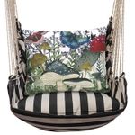 True Black Botanical Mushrooms 2 Hammock Chair Swing Set