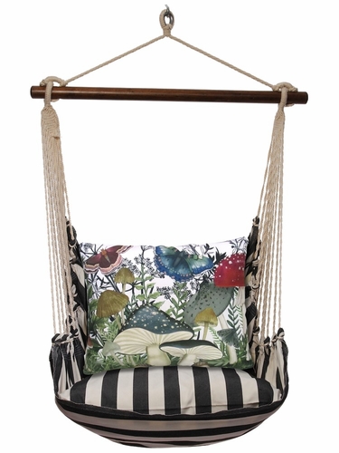 True Black Botanical Mushrooms 2 Hammock Chair Swing Set - Click to enlarge