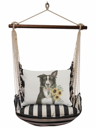 True Black Collie with Sunflowers Hammock Chair Swing Set - Click to enlarge