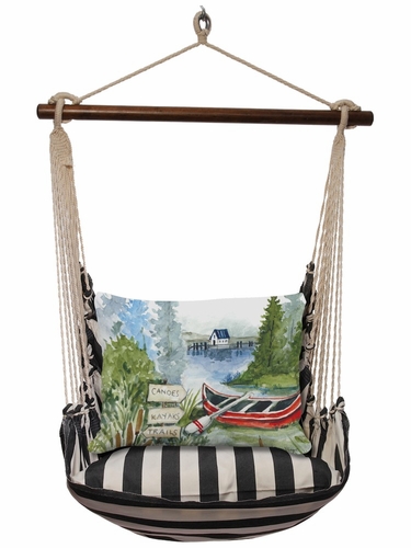 True Black Lake Canoe Hammock Chair Swing Set - Click to enlarge