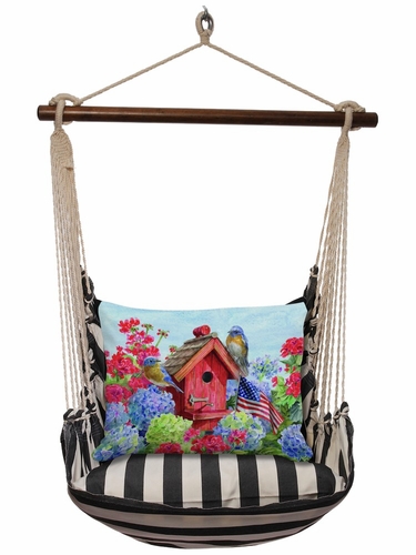 True Black Patriotic Blue Birds Hammock Chair Swing Set - Click to enlarge